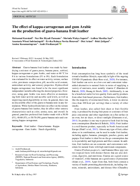 (PDF) The effect of kappa-carrageenan and gum Arabic on the production ...