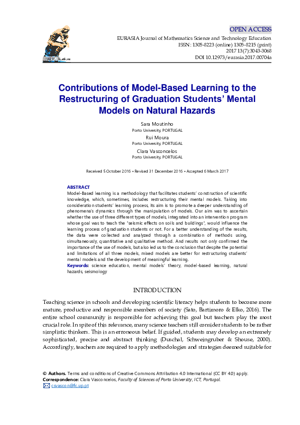 (PDF) Contributions of Model-Based Learning to the Restructuring of ...
