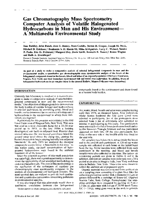 (PDF) Gas chromatography mass spectrometry computer analysis of