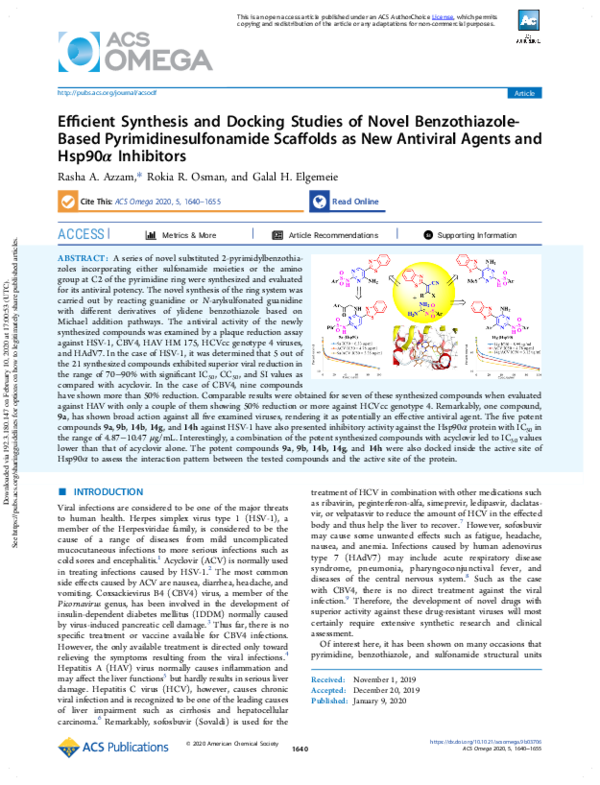 (PDF) Efficient Synthesis and Docking Studies of Novel Benzothiazole ...
