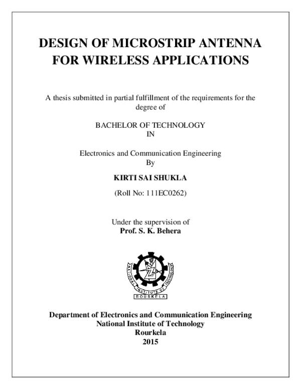 (PDF) Design of Microstrip Antenna for Wireless Applications