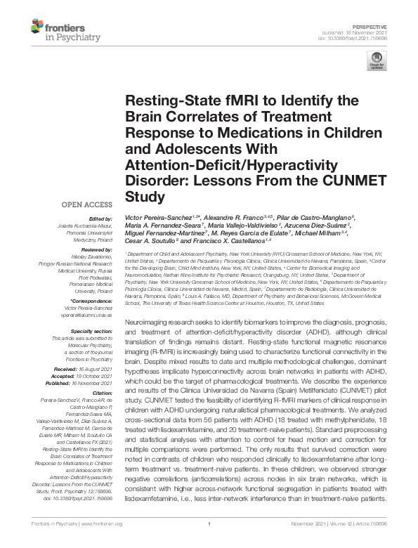 (PDF) Resting-State fMRI to Identify the Brain Correlates of Treatment ...