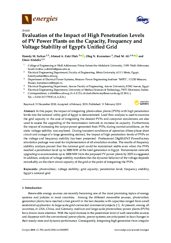 (PDF) Evaluation of the Impact of High Penetration Levels of PV Power ...