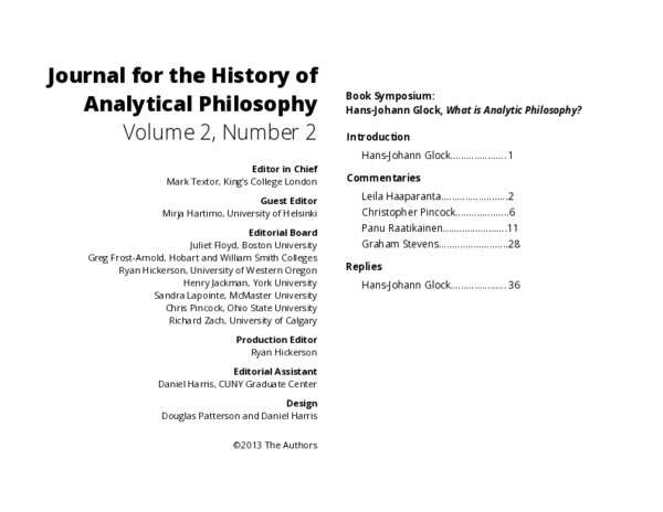 (PDF) What is Analytic Philosophy