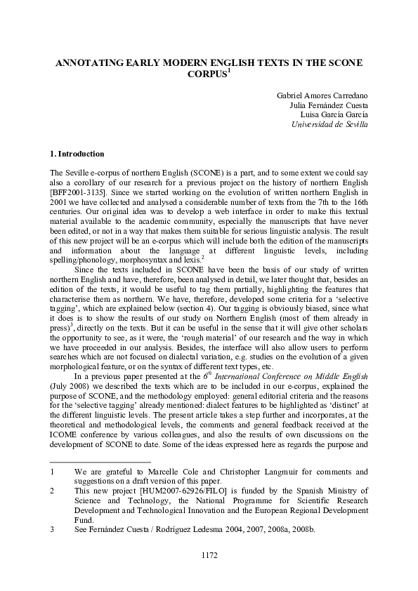 (PDF) Annotating Early Modern English in SCONE