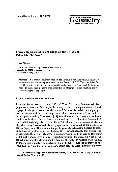 (PDF) Convex representations of maps on the torus and other flat ...