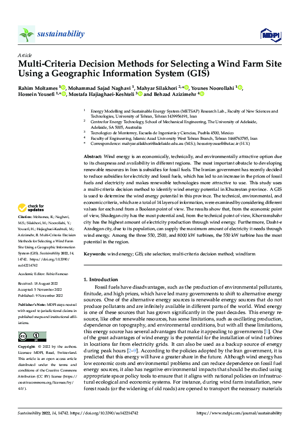 (PDF) Multi-Criteria Decision Methods for Selecting a Wind Farm Site ...