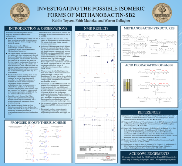 (PDF) Investigating the Possible Isomeric Forms of Methanobactin-SB2