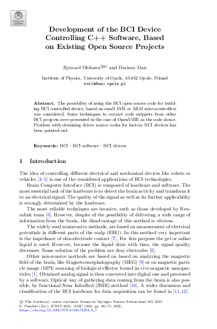 (PDF) Development of the BCI Device Controlling C++ Software, Based on ...