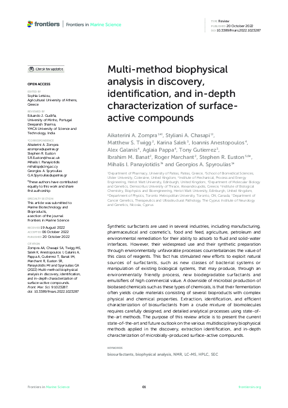 (PDF) Multi-method biophysical analysis in discovery, identification ...