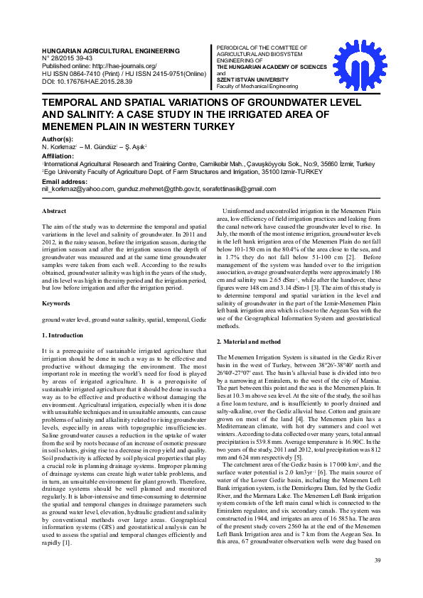 (PDF) Temporal and spatial variations of groundwater level and salinity ...