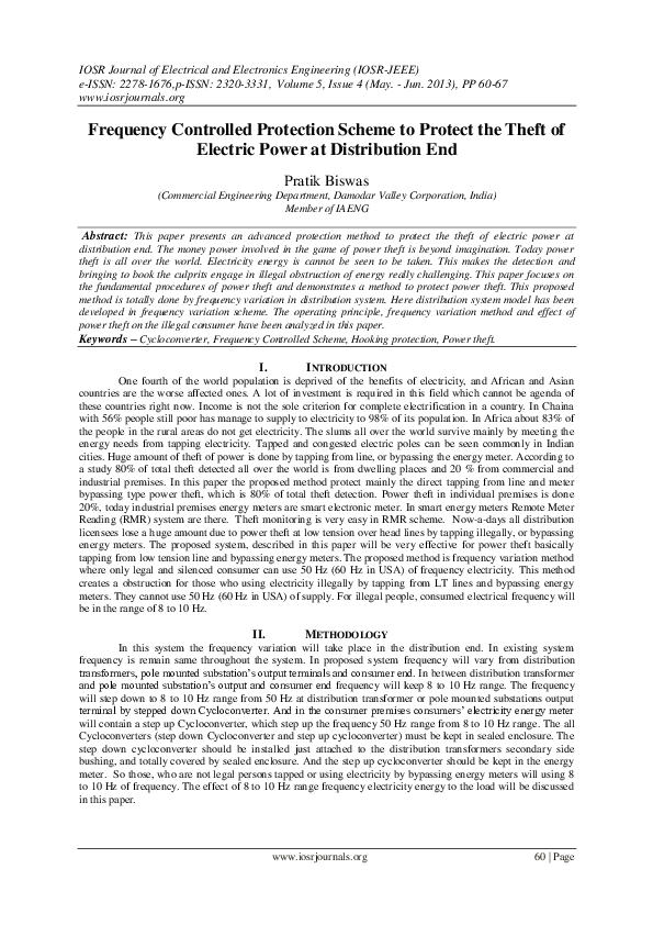 (PDF) Frequency Controlled Protection Scheme to Protect the Theft of ...