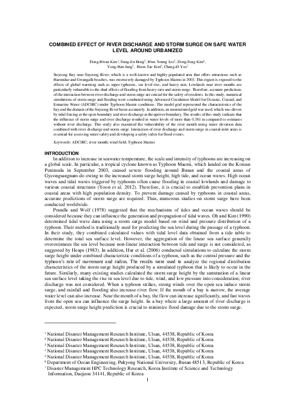 (PDF) Combined Effect of River Discharge and Storm Surge on Safe Water ...