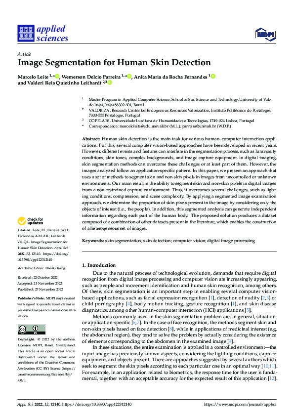 (PDF) Image Segmentation for Human Skin Detection | Wemerson D ...