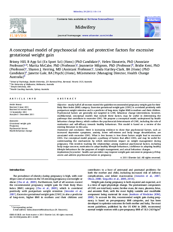 (PDF) A conceptual model of psychosocial risk and protective factors ...