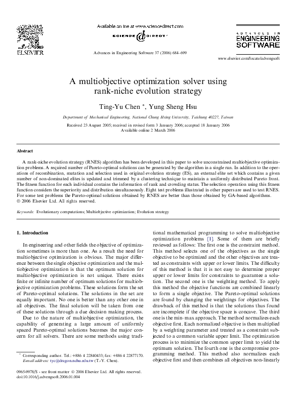 (PDF) A multiobjective optimization solver using rank-niche evolution ...