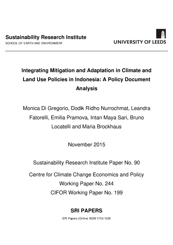(PDF) Integrating mitigation and adaptation in climate and land use ...