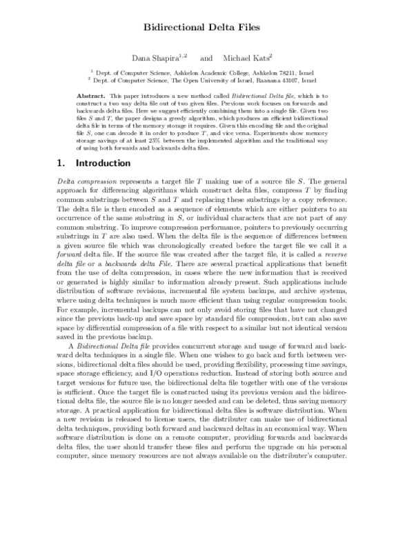 (PDF) Bidirectional delta files