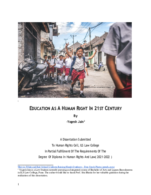 (DOC) EDUCATION AS A HUMAN RIGHT IN 21ST CENTURY