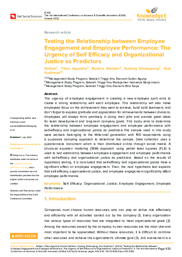 (PDF) Testing the Relationship between Employee Engagement and Employee ...