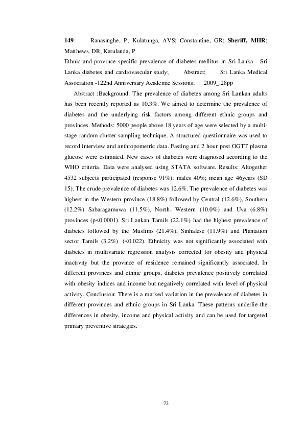 (PDF) Ethnic and province specific prevalence of diabetes mellitus in
