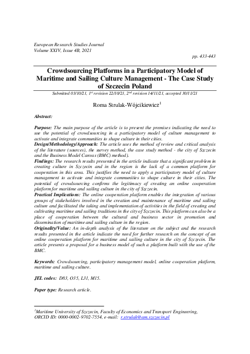 (PDF) Crowdsourcing Platforms in a Participatory Model of Maritime and ...
