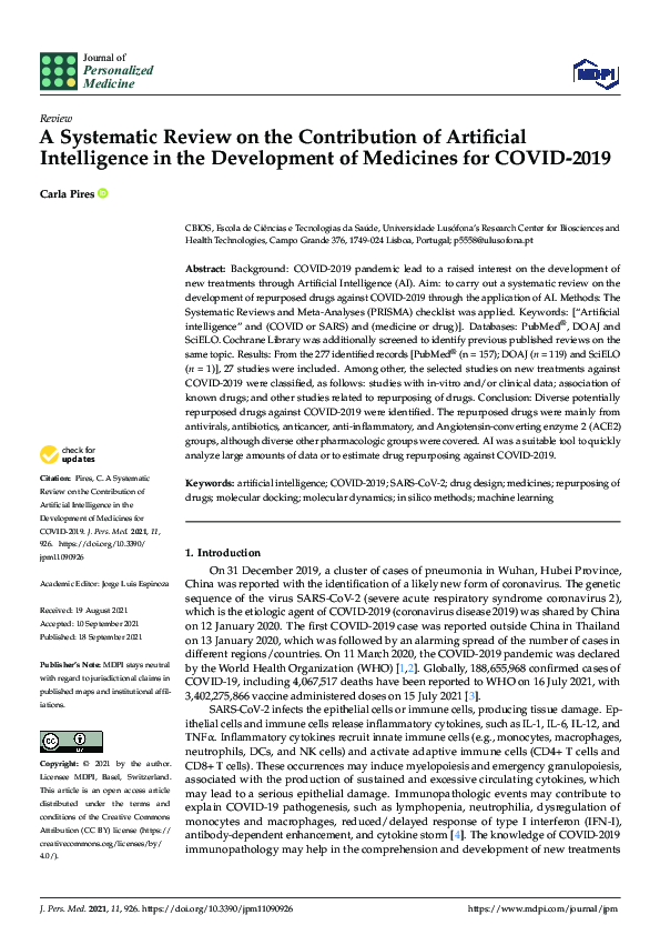 (PDF) A Systematic Review on the Contribution of Artificial ...