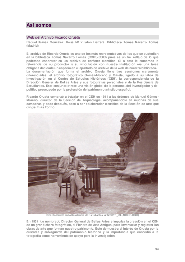 (PDF) Web del Archivo Ricardo Orueta Rosa María Villalón Herrera