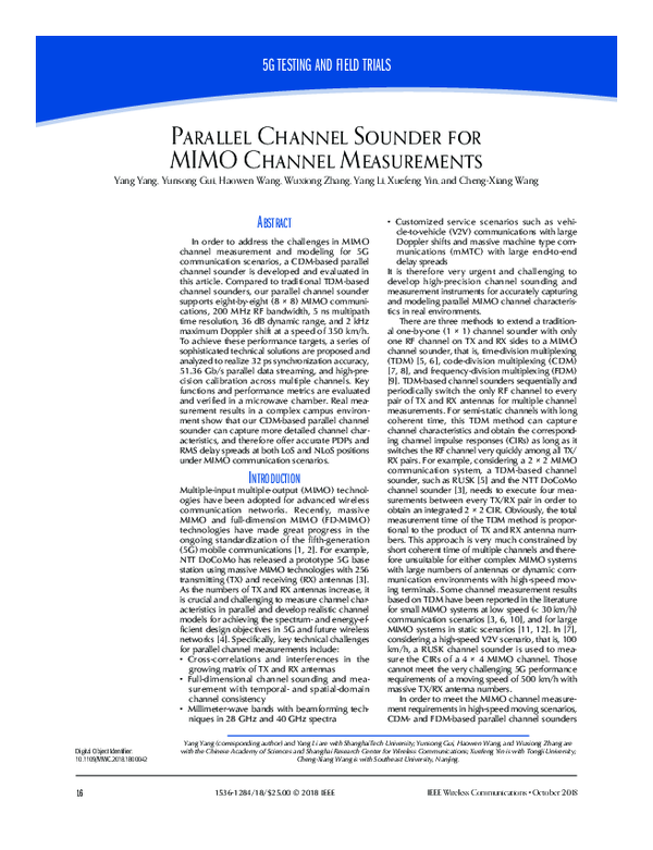 (PDF) Parallel Channel Sounder for MIMO Channel Measurements
