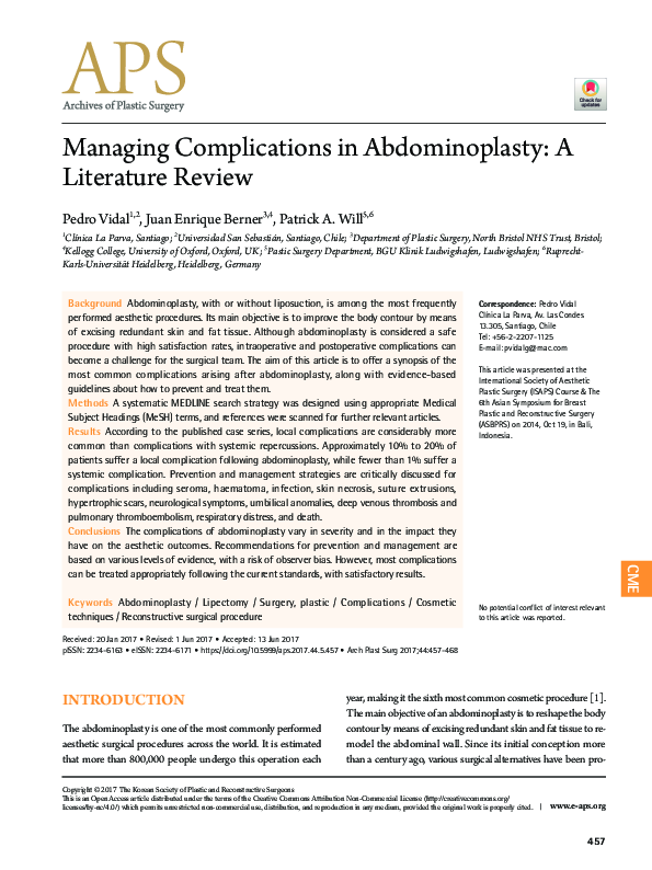 (PDF) Managing Complications in Abdominoplasty: A Literature Review