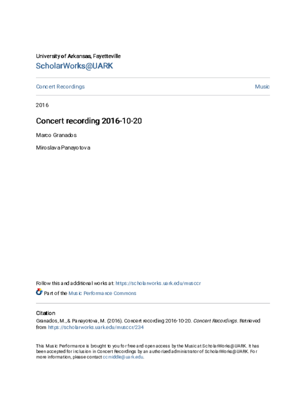 (PDF) Concert recording 2016-10-20