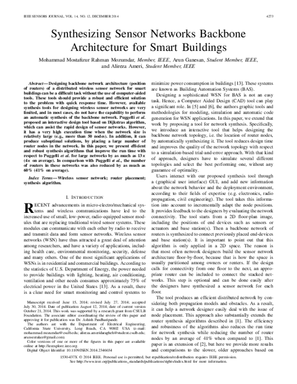 (PDF) Synthesizing Sensor Networks Backbone Architecture for Smart ...