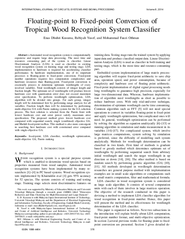  pdf floating point to fixed point conversion of tropical wood