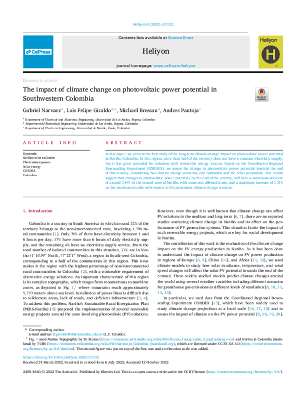(PDF) The impact of climate change on photovoltaic power potential in ...