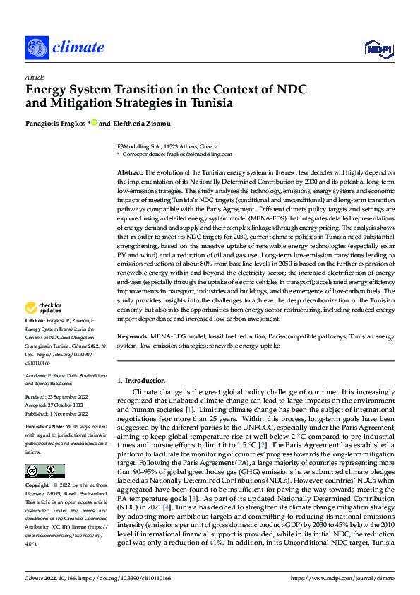(PDF) Energy System Transition in the Context of NDC and Mitigation ...