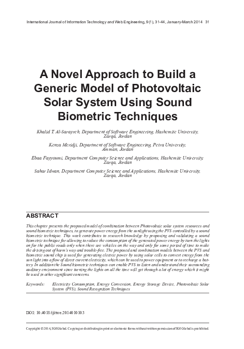 (PDF) A Novel Approach to Build a Generic Model of Photovoltaic Solar ...