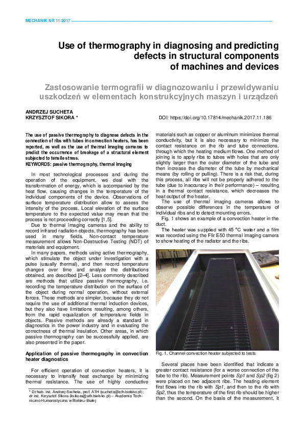 (PDF) Use of thermography in diagnosing and predicting defects in ...