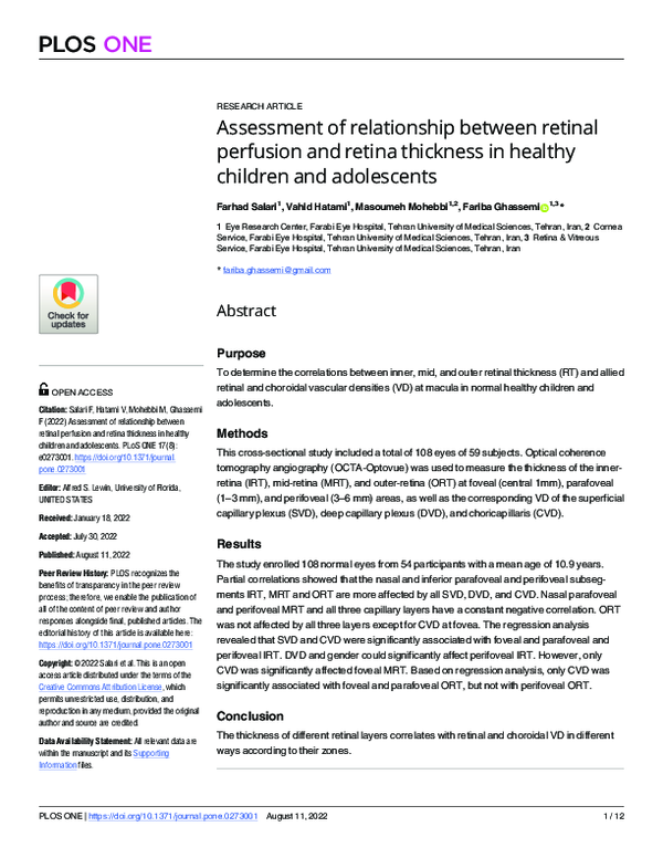 (PDF) Assessment of relationship between retinal perfusion and retina ...