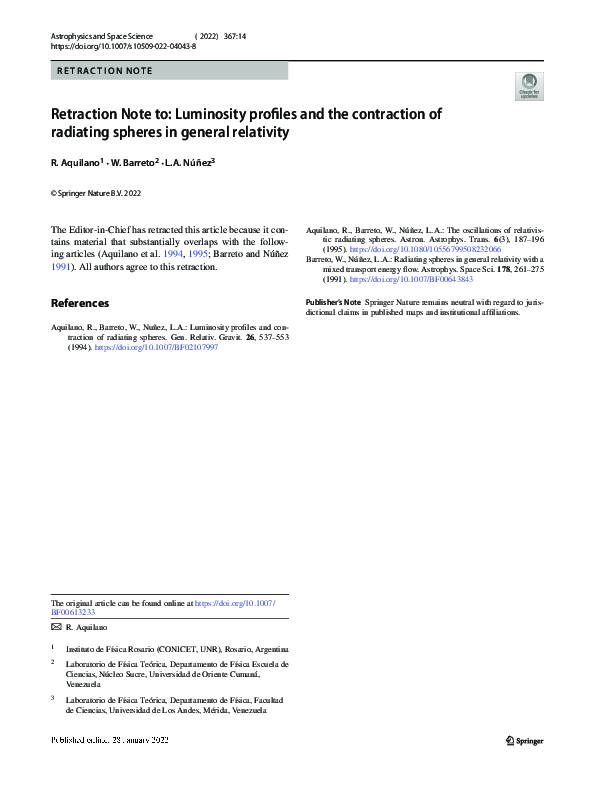 (PDF) Retraction Note to: Luminosity profiles and the contraction of ...