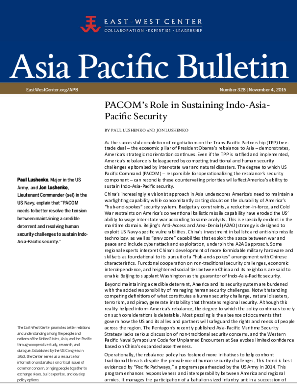 (PDF) PACOM’s role in sustaining Indo-Asia-Pacific security