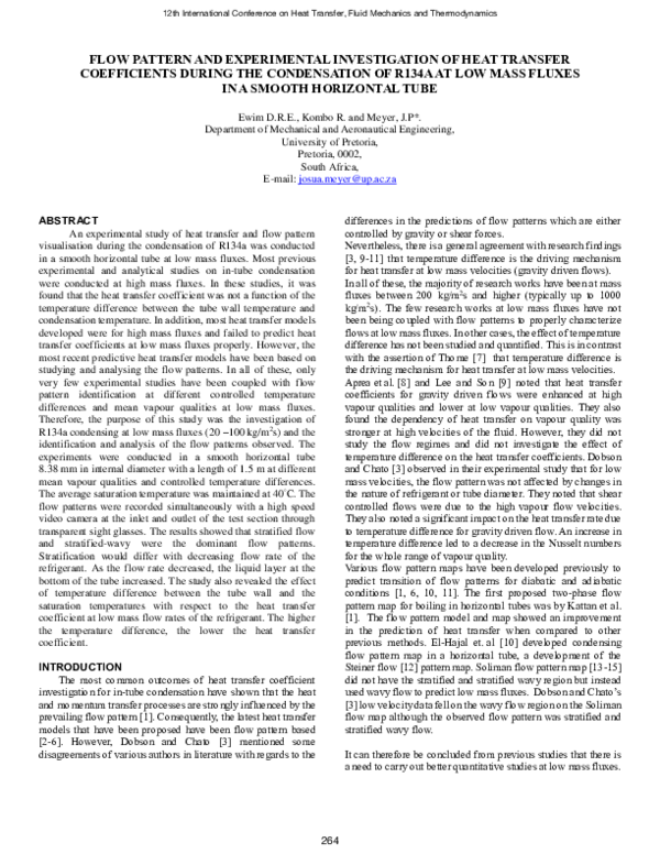 (PDF) Flow pattern and experimental investigation of heat transfer ...