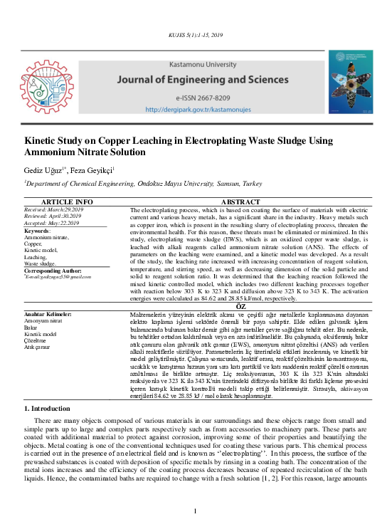 (PDF) Study on Copper Leaching in Electroplating Waste Sludge