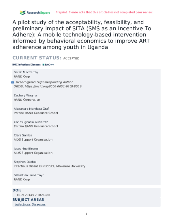 (PDF) A pilot study of the acceptability, feasibility, and preliminary ...