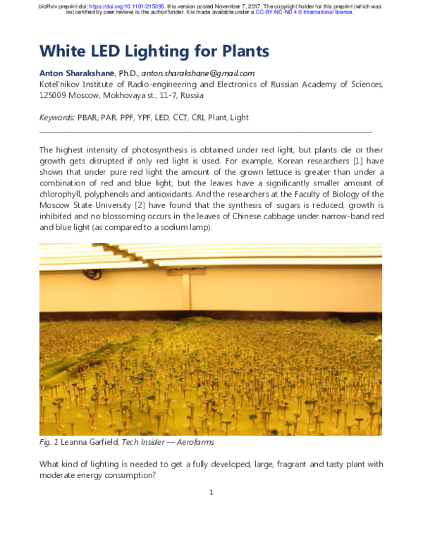 オーダー PDF) White LED Lighting for Plants