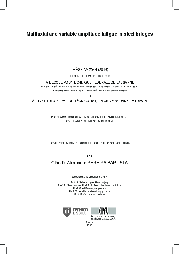 (PDF) Multiaxial and variable amplitude fatigue in steel bridges