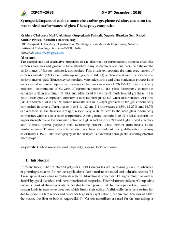 (PDF) Synergetic Impact of Carbon Nanotube and/or Graphene ...