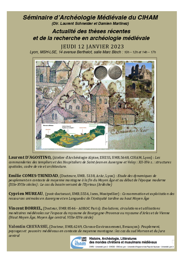 (PDF) Séminaire d'Archéologie Médiévale du CIHAM (12 janvier 2023 ...