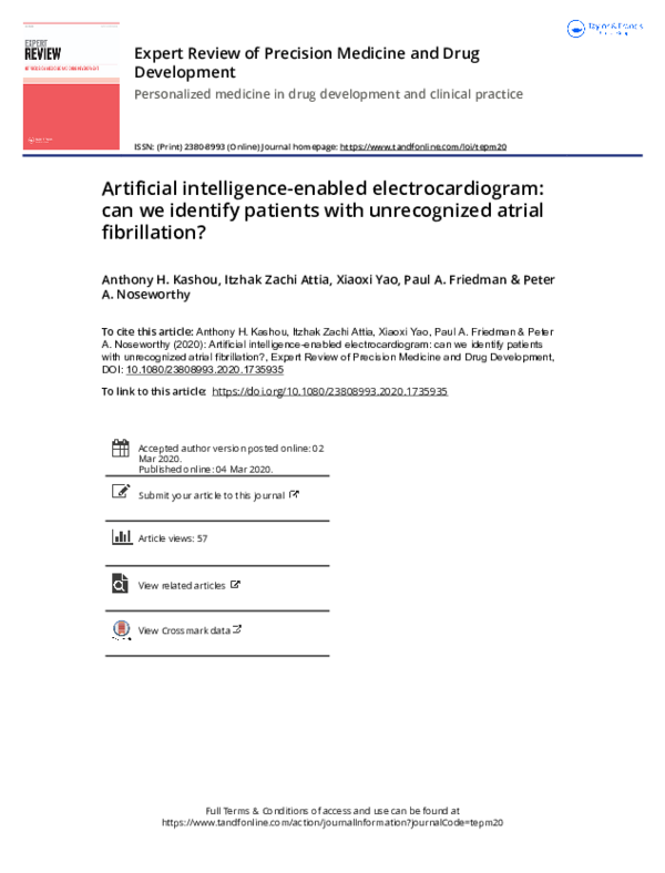 (PDF) Artificial intelligence-enabled electrocardiogram: can we ...