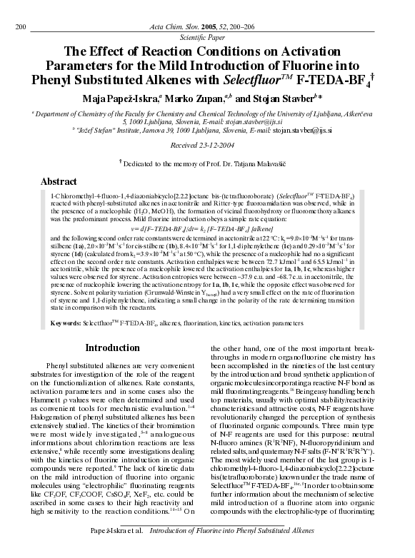 (PDF) The Effect of Reaction Conditions on Activation Parameters for ...