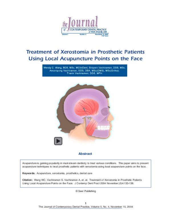 (PDF) Treatment of Xerostomia in Prosthetic Patients Using Local